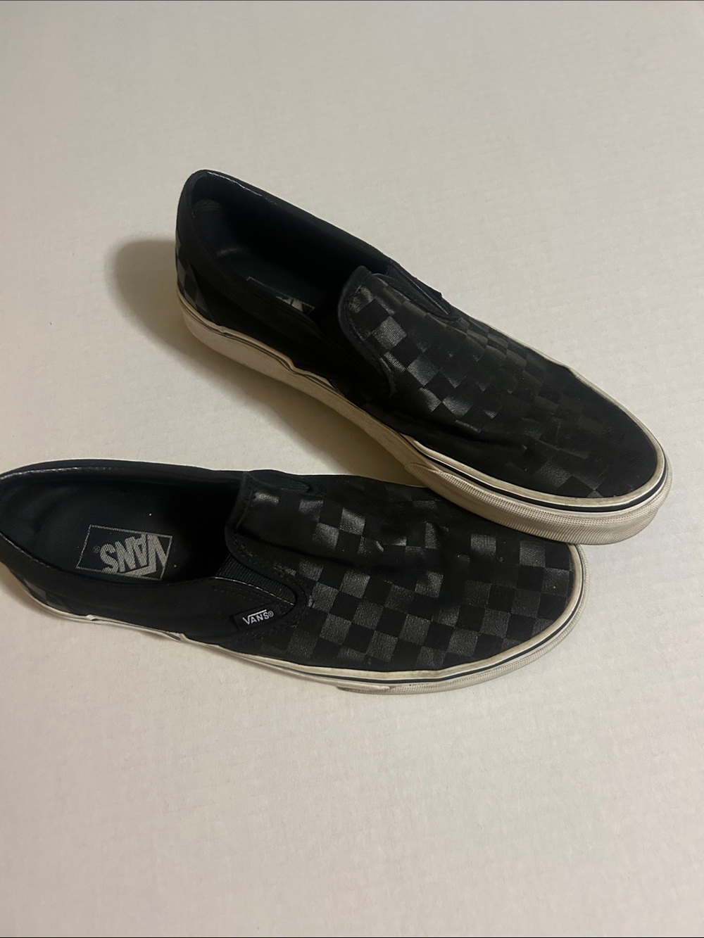 Vans Men’s Black Checkerboard Slip-On Loafers